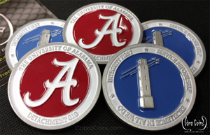 The University of Alabama, Detachment 010
2D Front and 3D Back reed rim Antique Silver cobra coins cobracoins.com